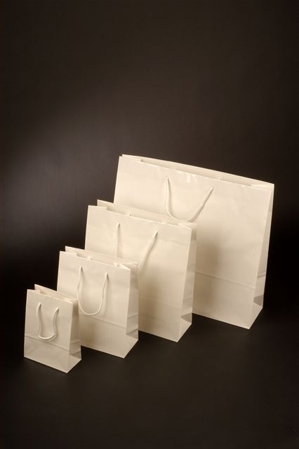 Pap�rov� ta�ky s laminem o rozm�ru 420 x 130 x 370 mm, b�l�