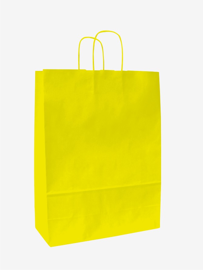 Pap�rov� ta�ky o rozm�ru 180 x 80 x 250 mm, �lut�, kr. pap. dr�adlo.