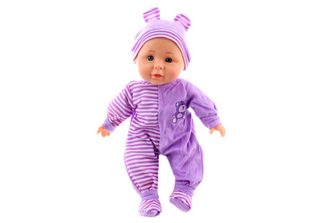 Miminko zvukov� 30 cm fialov� oble�ek