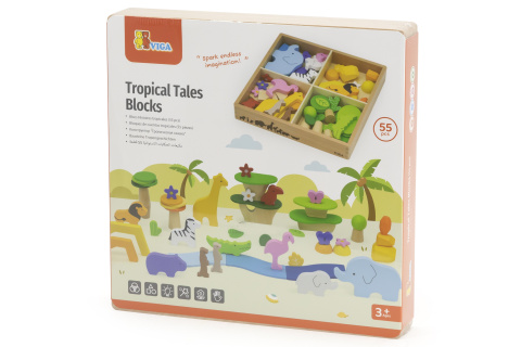 D�ev�n� africk� bloky 55 kus�